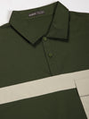 Green Drop Shoulder Polo Tshirt
