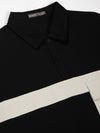 Black Drop Shoulder Polo Tshirt