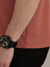 Pink Textured Polo Tshirt