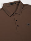 Brown Embossed Collar Polo Tshirt
