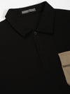 Black Textured Polo Tshirt