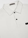 Snow White Self Textured Polo Tshirt