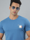 Blue Crew Neck Seamless Tshirt