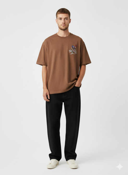 Rust Back Print Oversized T-shirt