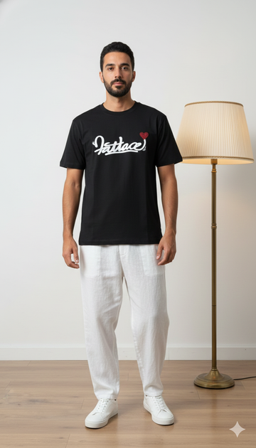 Black Oversized Back Print Tshirt