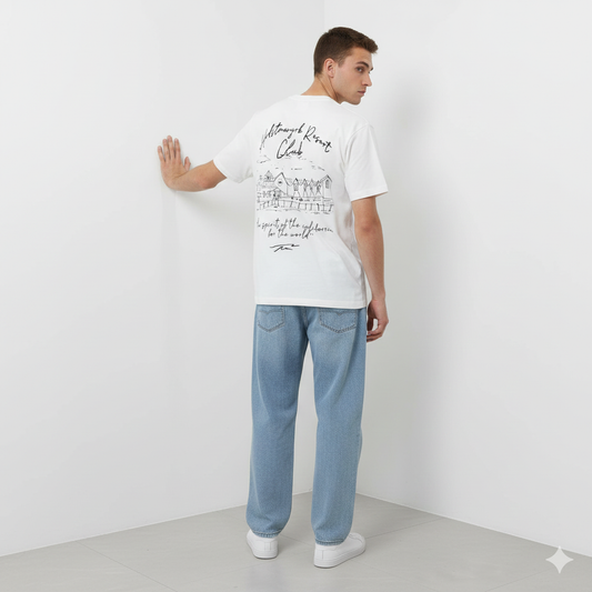 White Back Printed Oversized Tshirt