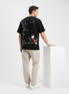 Black Oversized Back Printed Tshirt