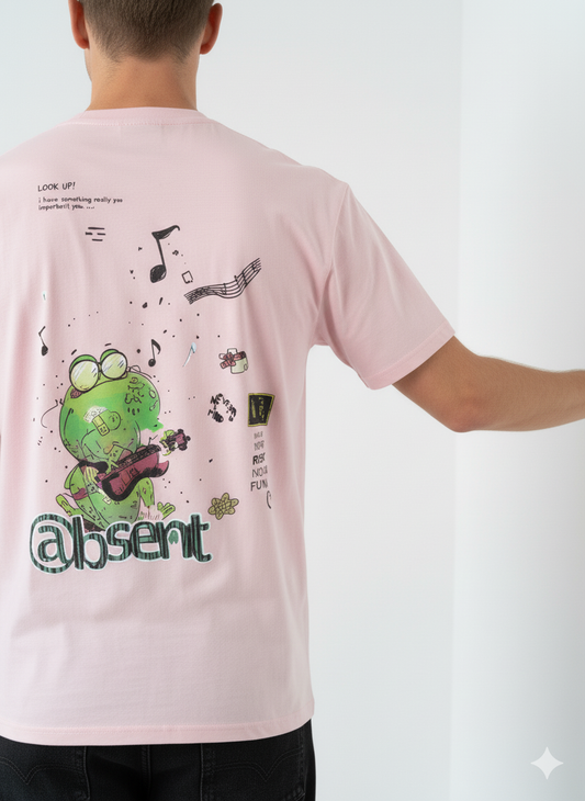 Pink Back Print Oversized Tshirt