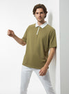 Mustard Drop Shoulder Polo T-shirt