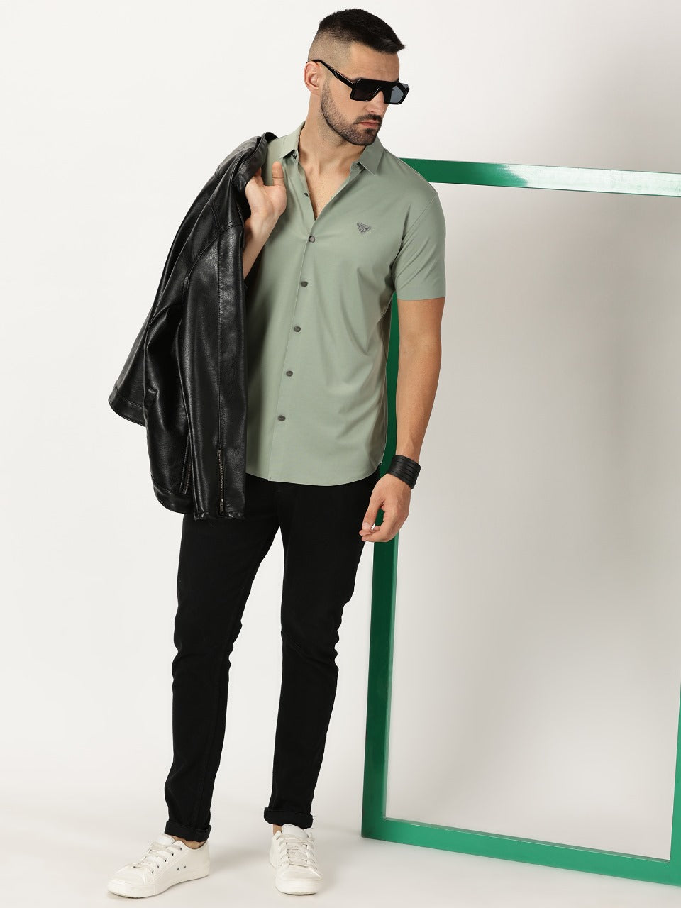 Italian Shirt Celadon Green