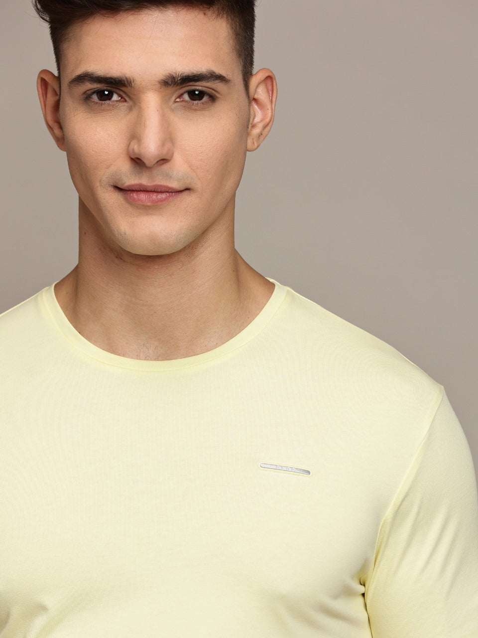 Yellow Seamless Crew Neck T-shirt