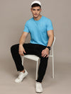 Blue Seamless Crew Neck T-shirt