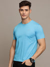 Blue Seamless Crew Neck T-shirt