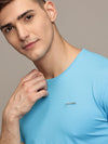 Blue Seamless Crew Neck T-shirt