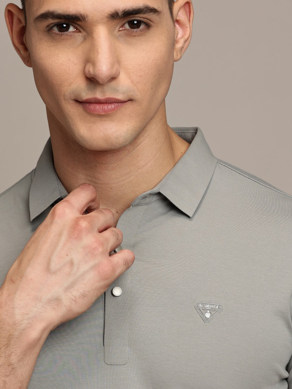 Giza Cotton Grey Polo T-Shirt