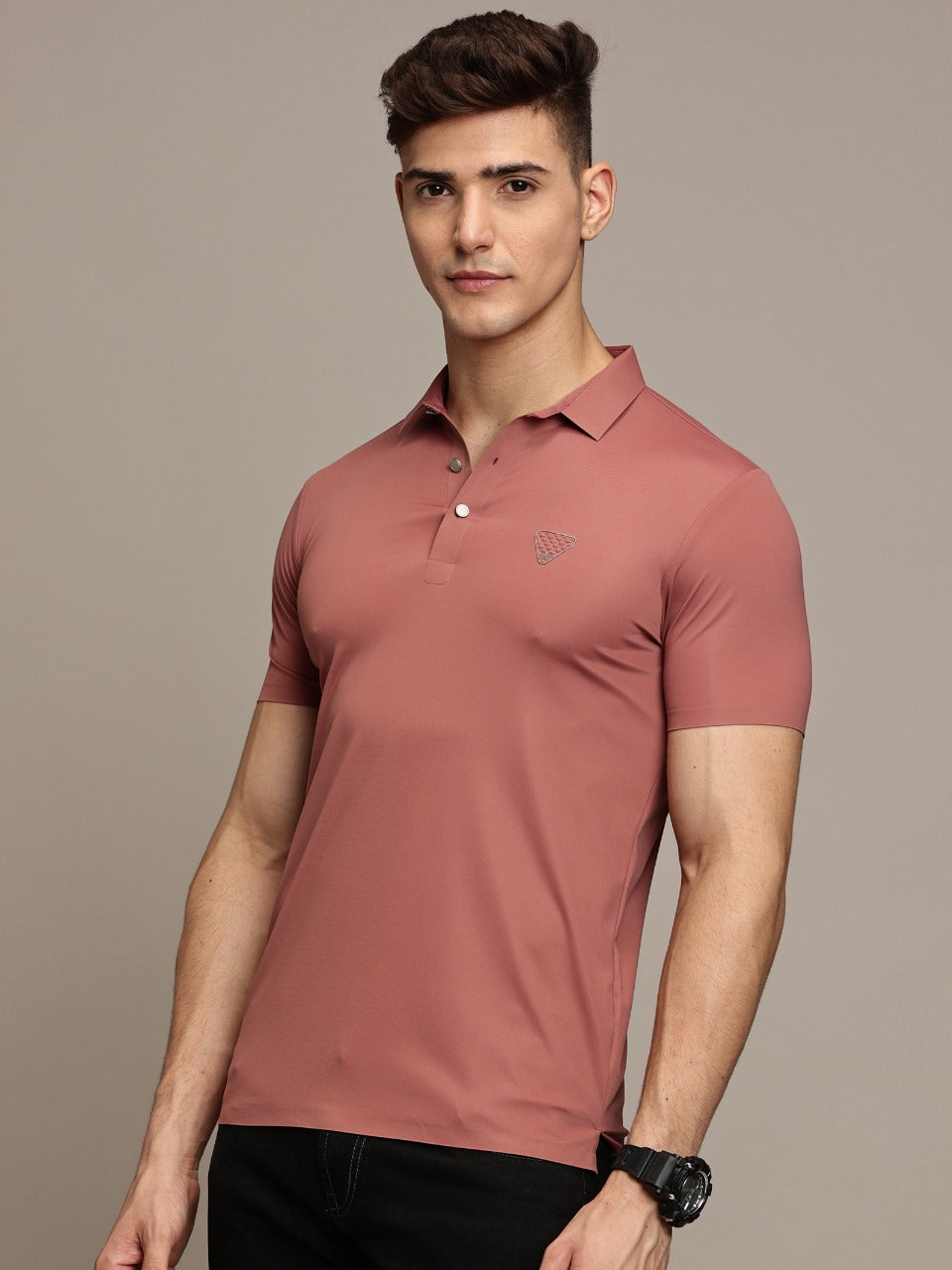 Dusty Pink Testured Polo Tshirt