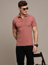 Dusty Pink Testured Polo Tshirt