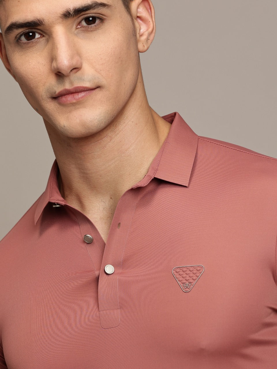 Dusty Pink Testured Polo Tshirt