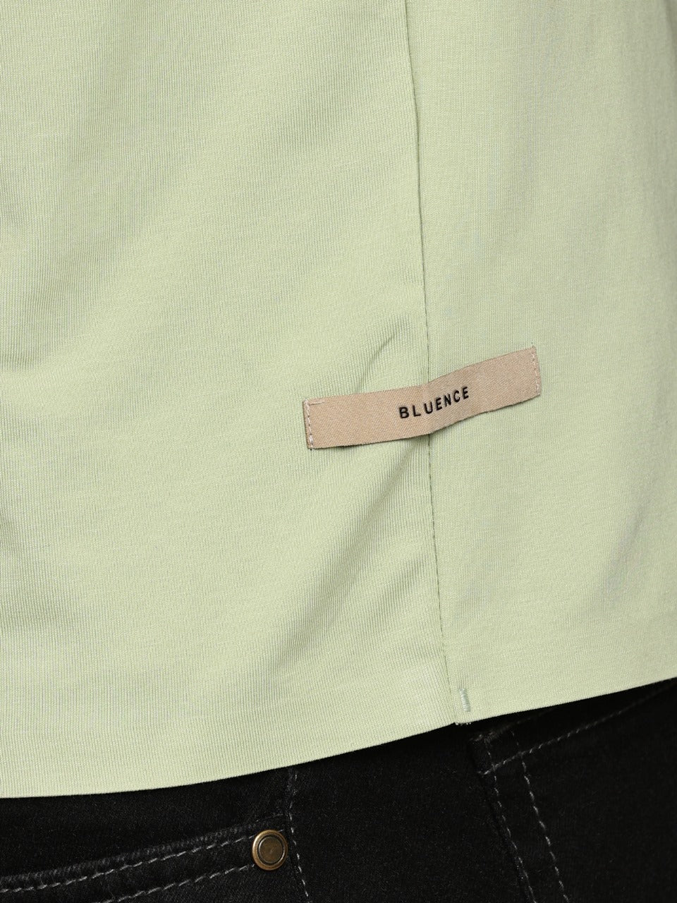 Green Printed Seamless Crew Neck T-shirt