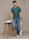 Olive Fine Testured Polo Tshirt