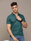 Olive Fine Testured Polo Tshirt