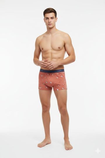 Men's Rust Orange Printed Trunks – Men's Micro-Print Boxer Briefs