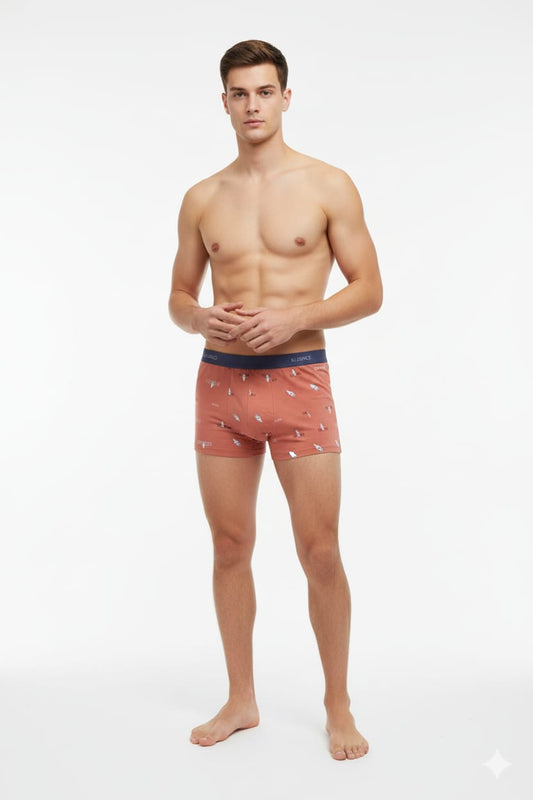 Men's Rust Orange Printed Trunks – Men's Micro-Print Boxer Briefs