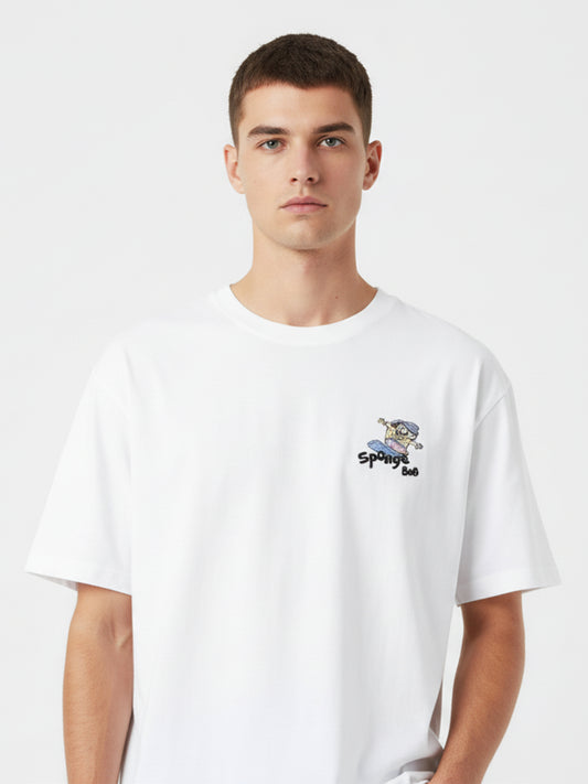 White Sponge Bob Oversized T-shirt