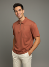 Rust Zipper Polo T-shirt