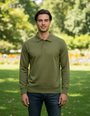 Forest Green Polo Sweatshirt
