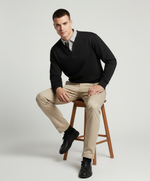 Black Sweastshirt Striped Shirt