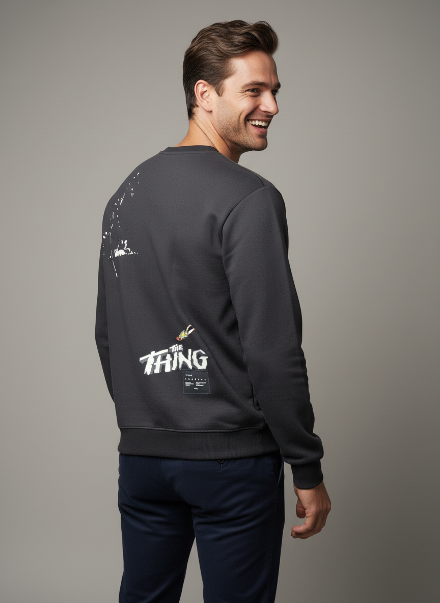 Black Embroidered Sweatshirt