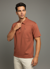 Rust Zipper Polo T-shirt