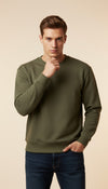 Military Green Self Printed Sweatshirt