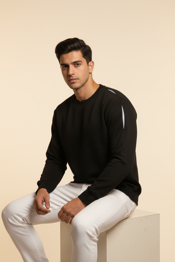 Black Cut Style Sweatshirt