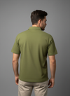 Olive Green Half-Zip Polo T-shirt