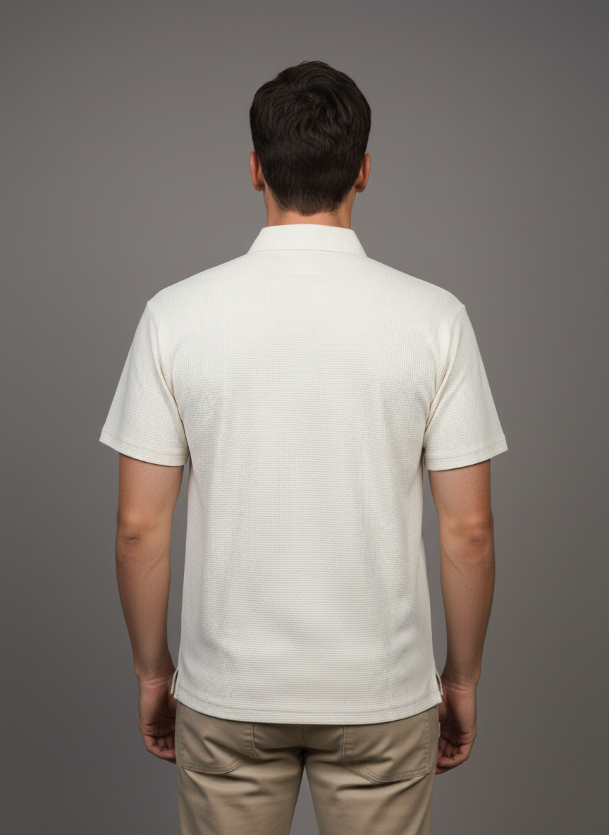Beige Patch Polo Tshirt