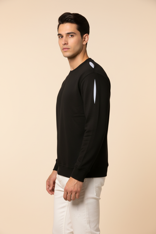 Black Cut Style Sweatshirt