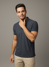 Navy blue Textured Polo Tshirt