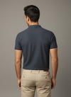 Navy blue Textured Polo Tshirt