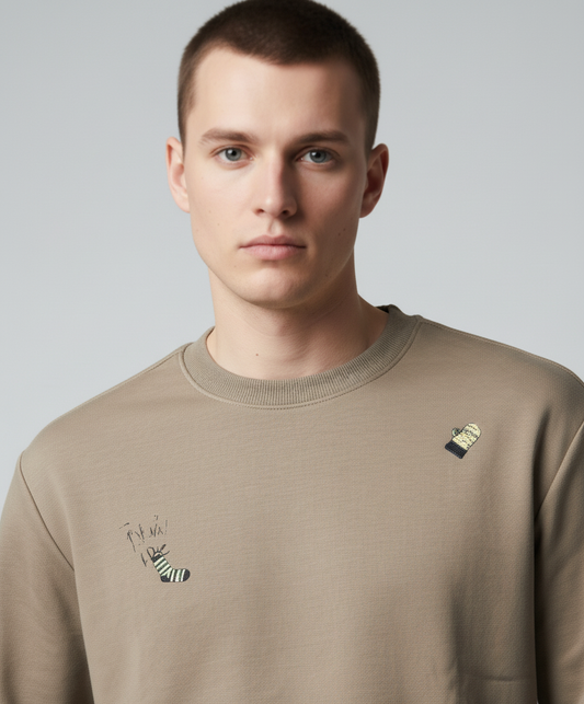 Khakhi emroidered Sweatshirt