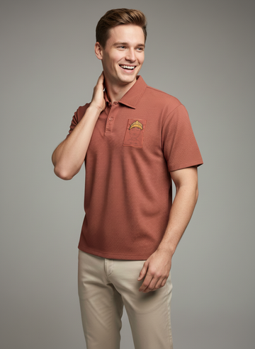 Rust Drop Shoulder Polo Tshirt