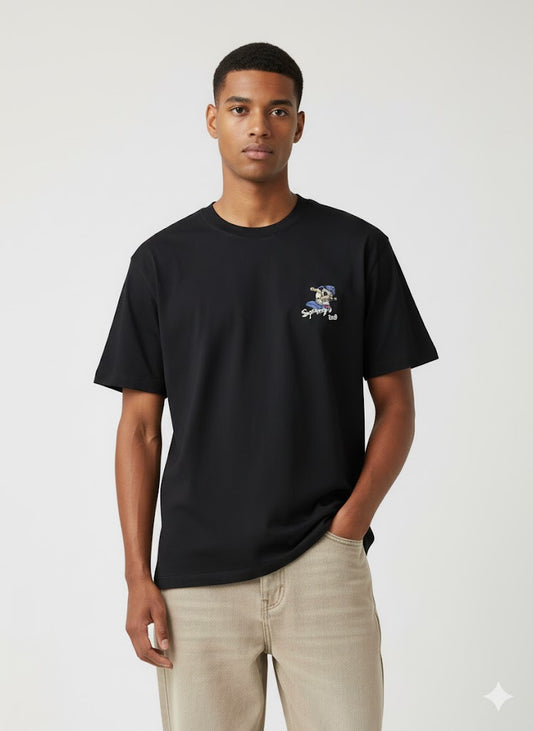 Black Sponge Bob Oversized T-shirt